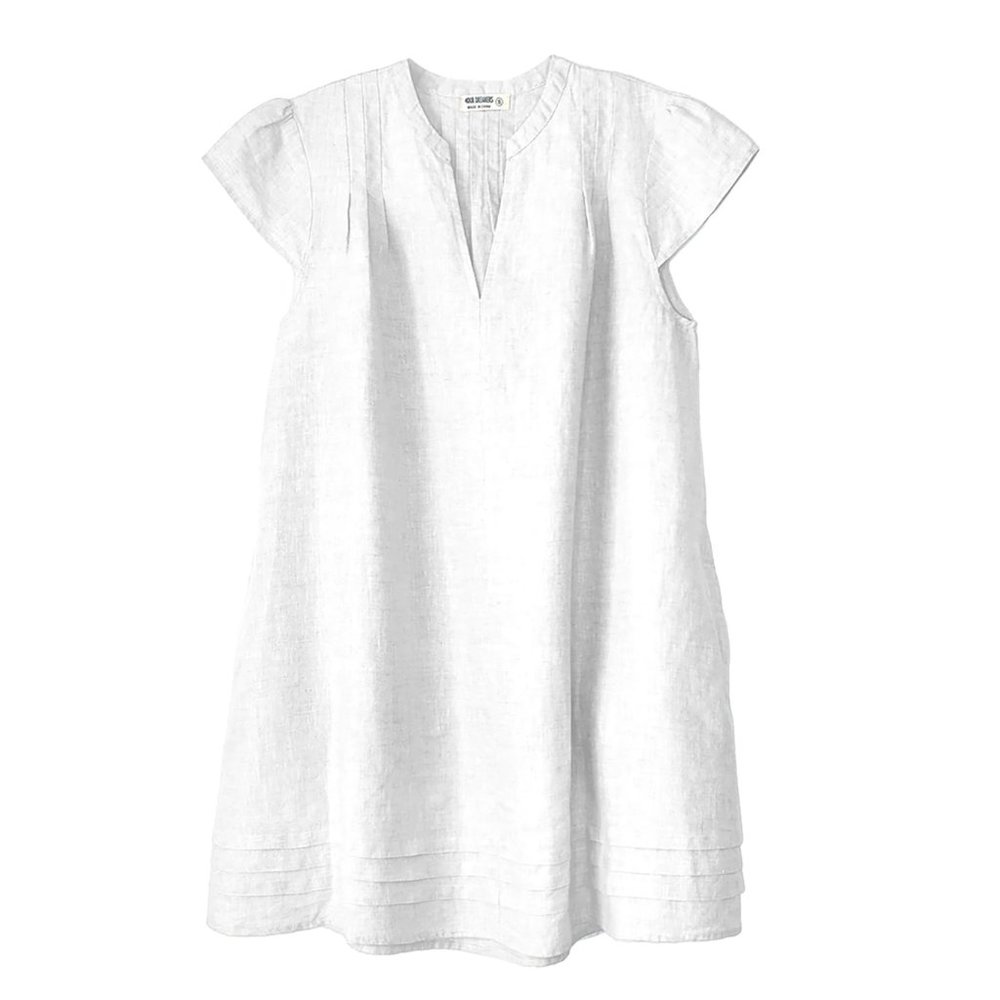 Cap Sleeve Shift Dress, White